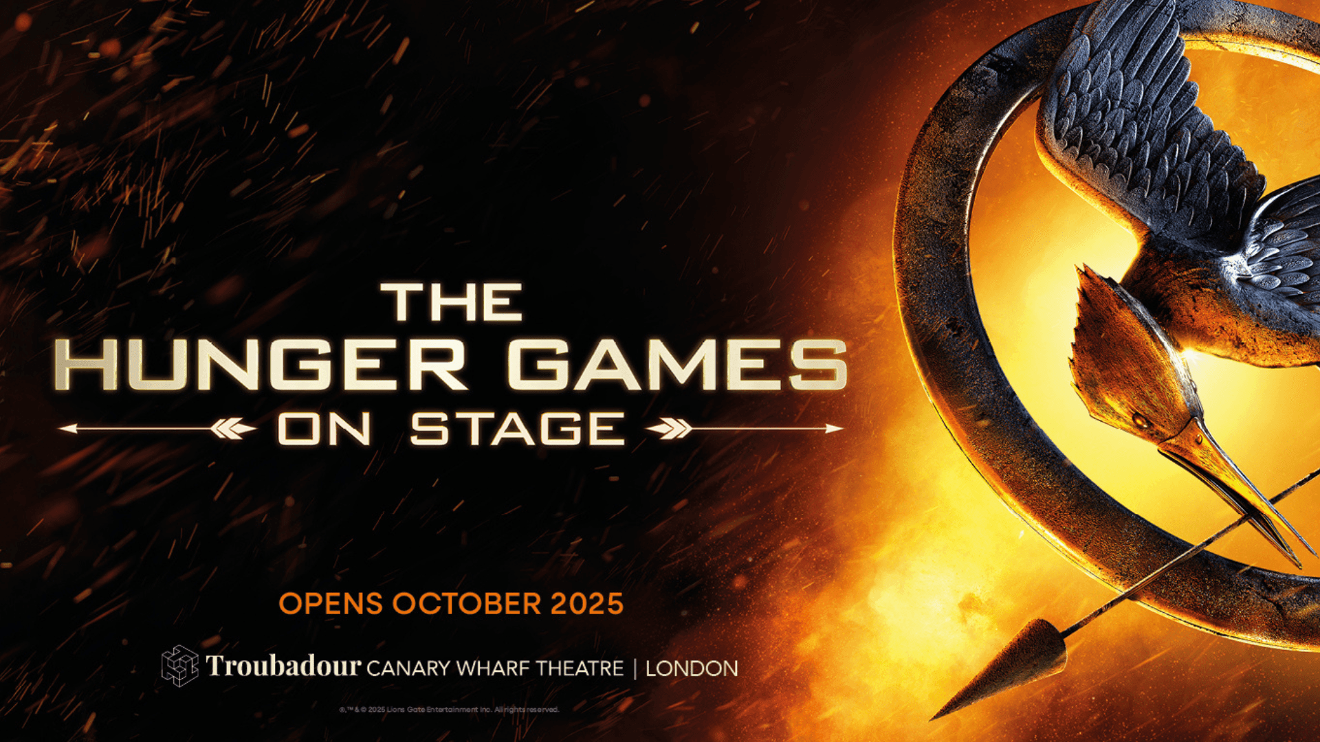 The Hunger Games on stage at the custom built Troubadour Canary Wharf in London