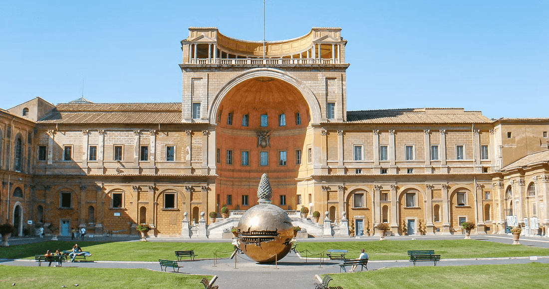 The spiral Bramante staircase inside the Vatican Museums in Rome