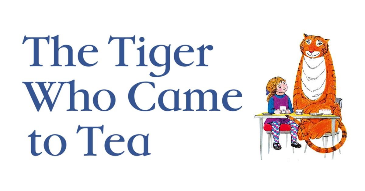 The Tiger Who Came to Tea stage show with the tiger joining the family tea table