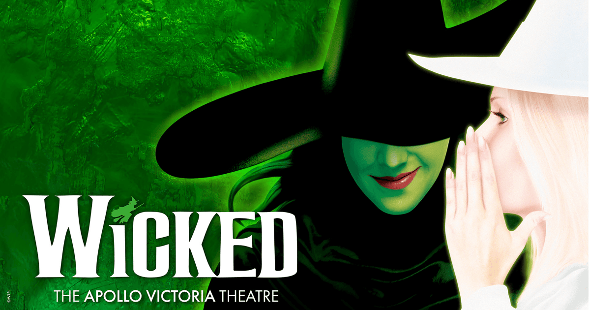 Wicked at the Apollo Victoria Theatre, London, with Elphaba and Glinda