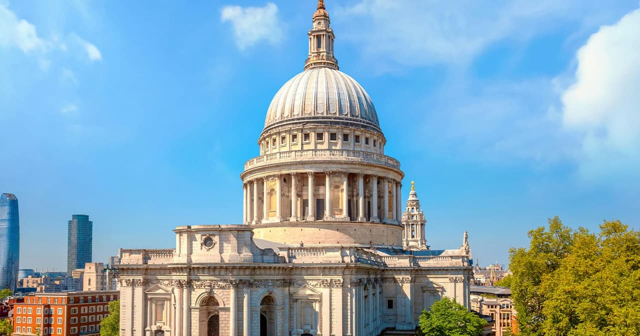 The dome of St Paul's Cathedral above the London skyline