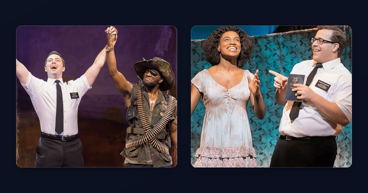 Two missionaries in The Book of Mormon at the Prince of Wales Theatre