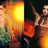 Sally Bowles and the Emcee on stage in Cabaret at the Kit Kat Club, London