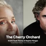 Kristin Scott Thomas and Stephen Mangan, who star in The Cherry Orchard at the Harold Pinter Theatre