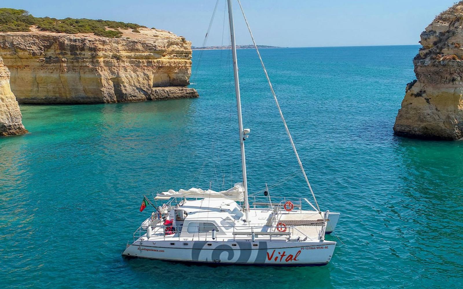 Benagil Caves: Guided Boat Tour from Vilamoura + Brunch + Open Bar tickets at Algarve Food & Wine Tours, Albufeira