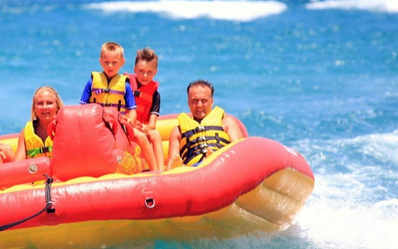 Albufeira: 10-Min Banana Boat Ride tickets at Algarve Water Activities, Albufeira
