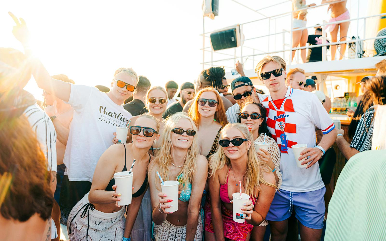 From Split: Olife Beach Club Entry & Sunset Boat Party tickets, Split