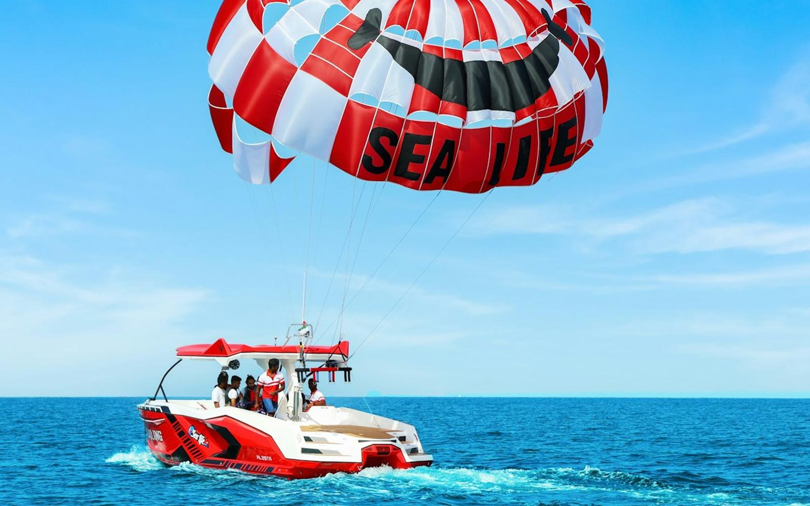 Dubai: Palm & JBR View Parasailing Experience tickets at Dubai Watersports, Dubai
