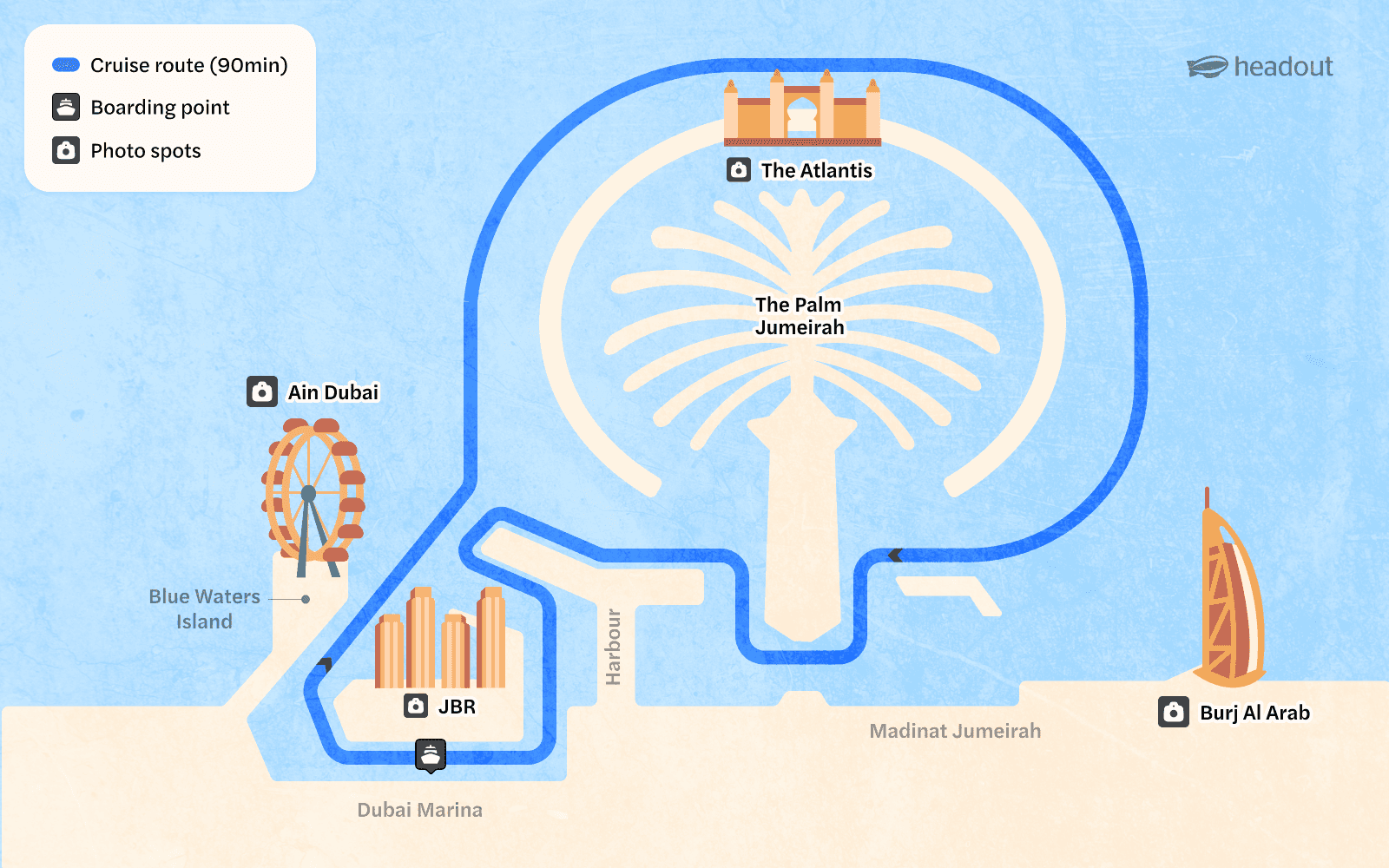From Dubai Marina: 1.5-Hour Sightseeing Speedboat Tour of Dubai Marina, Burj Al Arab & Atlantis tickets, Dubai