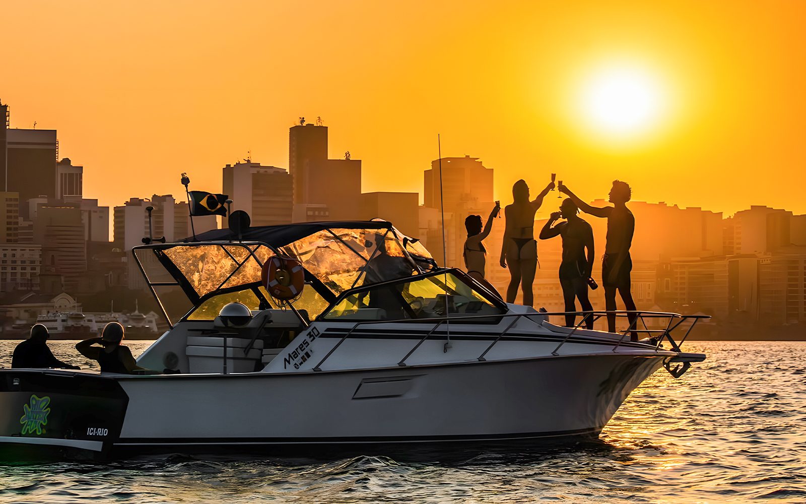 Rio de Janeiro Sunset Speedboat Tour with Drinks & Swim Stop