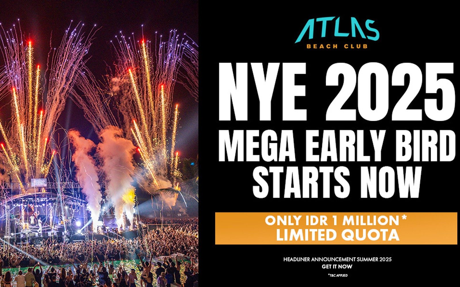 Atlas Beach Club Bali: New Year's Eve Party 2026