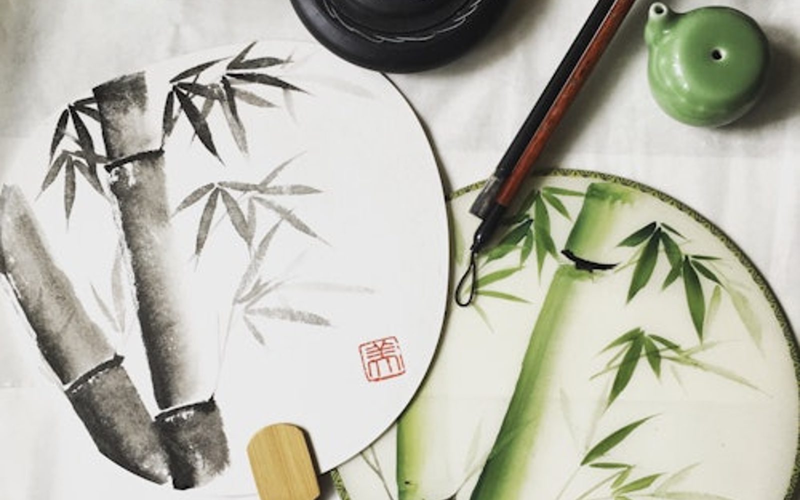 Atelier de Peinture de Ventilateur Chinois