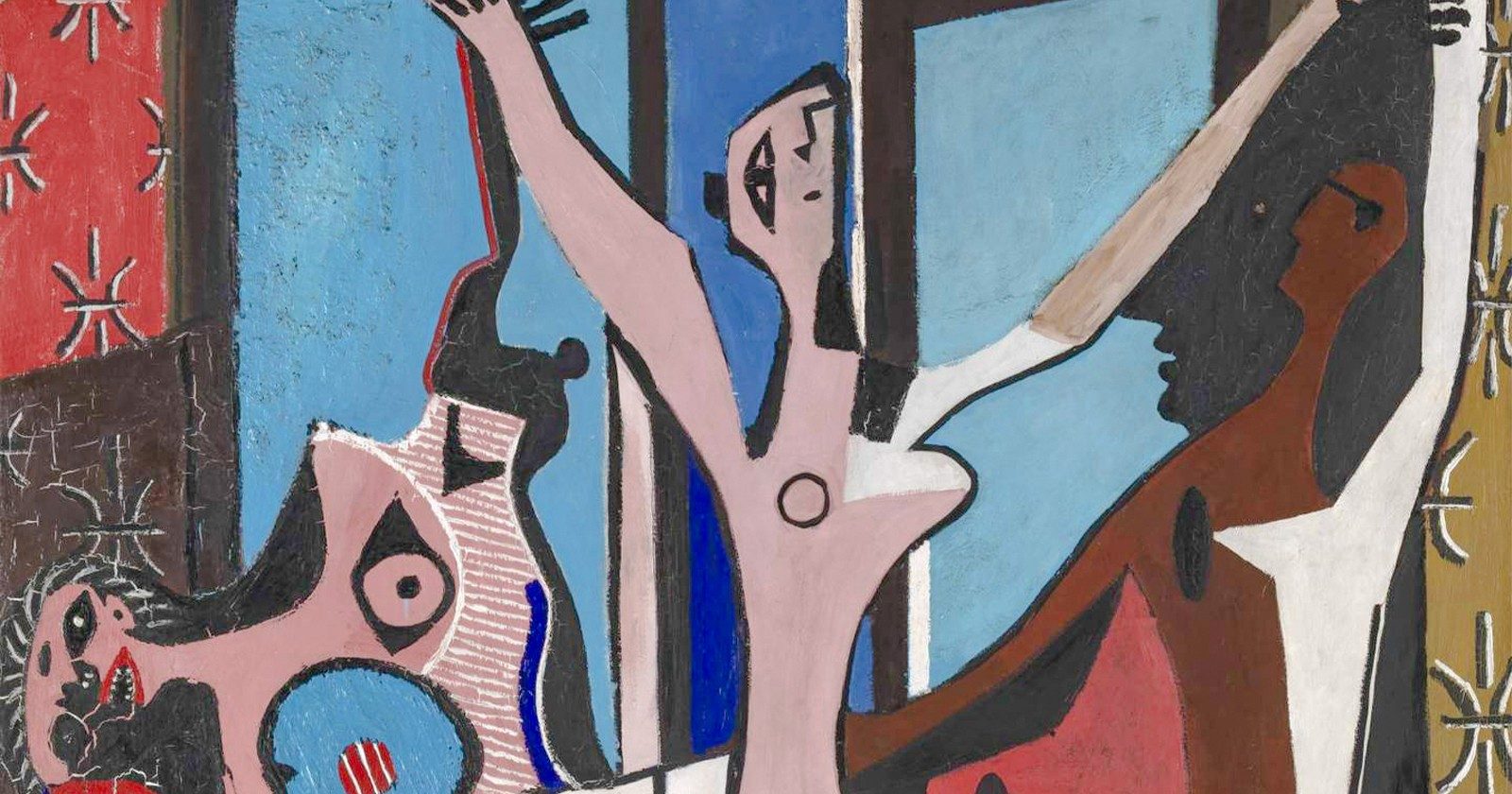 Pablo Picasso's "The Three Dancers" 1925 at Tate Modern, depicting abstract figures in motion.