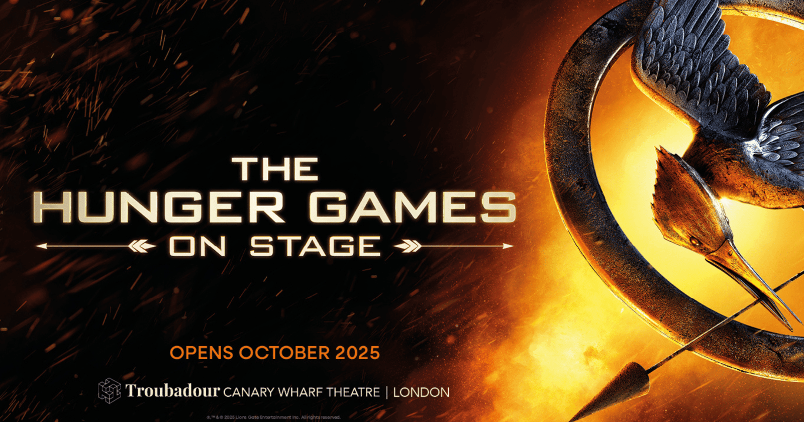 The Hunger Games on stage at the custom built Troubadour Canary Wharf in London