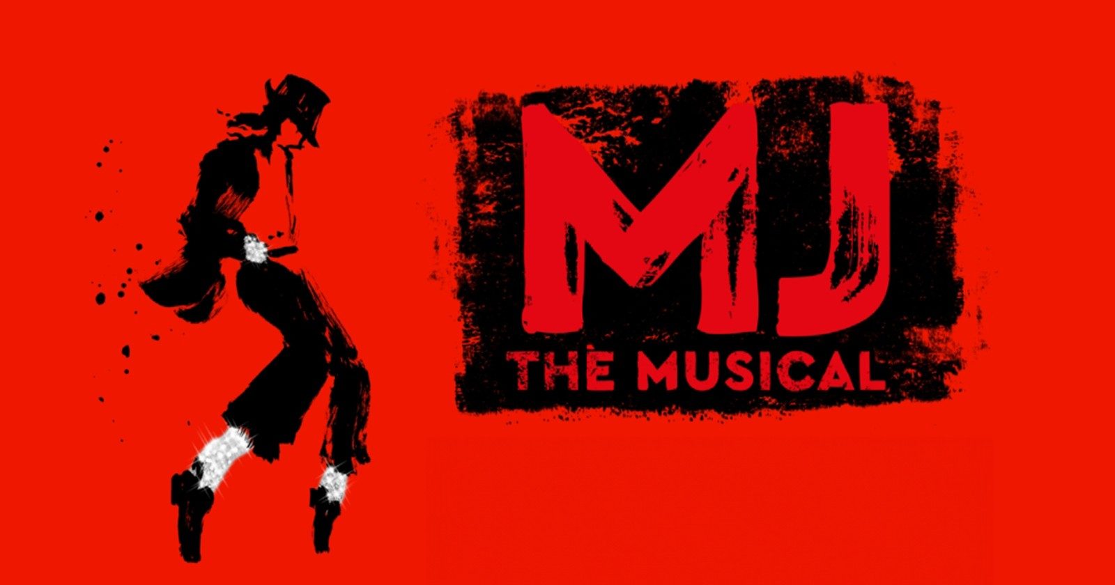 MJ The Musical logo with silhouette of a dancer in iconic pose.