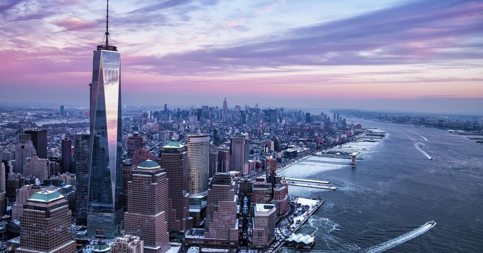 The Lower Manhattan skyline seen from the One World Observatory