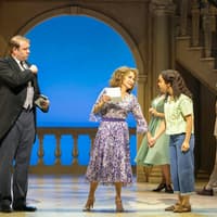 Stage performance of High Society in West End with actors in formal attire