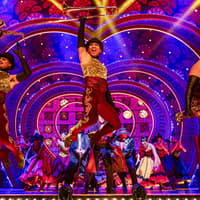 Performers on stage during Moulin Rouge! The Musical in London's West End