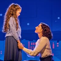 Child and adult in a heartfelt scene from Sinatra The Musical, Westend
