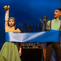 Stage performance of Stick Man with actors and puppet, Westend