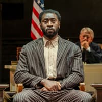 Actor in courtroom scene from "To Kill a Mockingbird" West End show