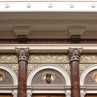 Ornate architectural details inside the National Gallery, London, featuring decorative columns and reliefs — The National Gallery of London Private Half-Day Walking Tour