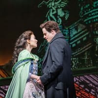 Christine and Raoul embrace during All I Ask of You, The Phantom of the Opera. Photo by Johan Persson