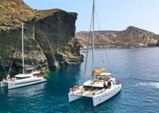 Santorini Luxury Catamaran Cruise with Meal, Drinks & Transfers
