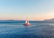 Santorini Catamaran Cruise with Greek BBQ & Drinks