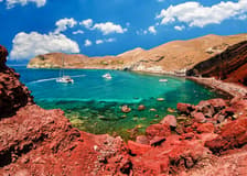 Archaeological Bus Tour to Akrotiri Excavations & Red Beach