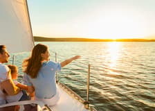 From Sopot: Sunset Cruise from the Pier with Prosecco