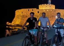 Rhodes: Nighttime Old Town E-bike Gastro Tour + Drink & Greek Meze