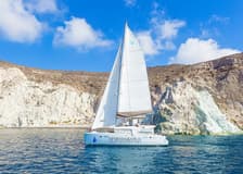 Santorini Private Sailing Catamaran Cruise with BBQ, Drinks & Transfers