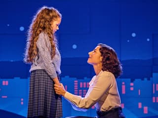 Child and adult in a heartfelt scene from Sinatra The Musical, Westend