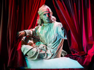 Production photograph from Christmas Carol Goes Wrong
