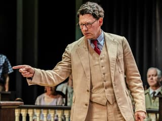 Actor in courtroom scene from "To Kill a Mockingbird" West End show