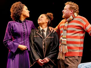 Actors in costume on stage during "Harry Potter and the Cursed Child" performance
