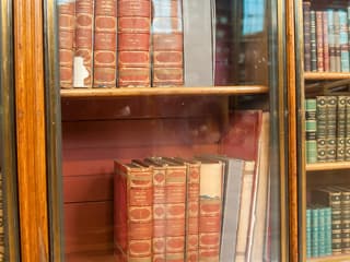 Books displayed in a glass cabinet at the National Gallery, London — The National Gallery of London Private Half-Day Walking Tour