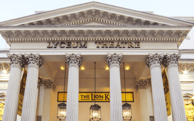 Exterior of London's Lyceum Theatre home to The Lion King