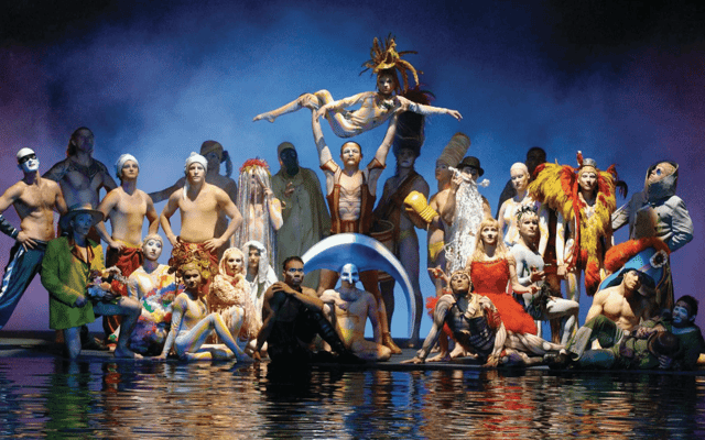 The cast of Cirque du Soliel's O at the Bellagio in Las Vegas.
