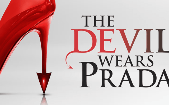 The Devil Wears Prada musical logo with a glossy red stiletto heel forming a pointed tail