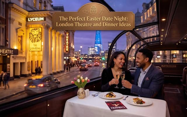 Plan your Easter date night in London. Romantic and fun West End shows, pre-theatre dining by area and evening experiences for couples.