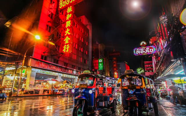 two auto rickshaw on the street