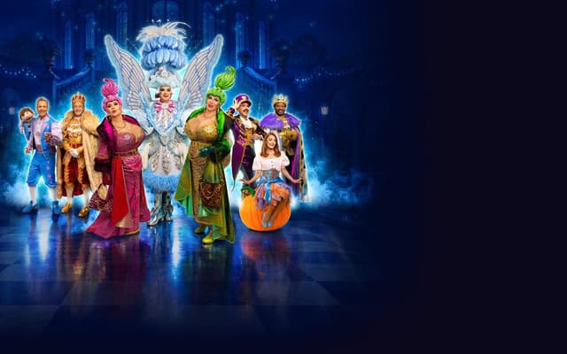 Cinderella at the London Palladium 2026 key art with the full cast in costume