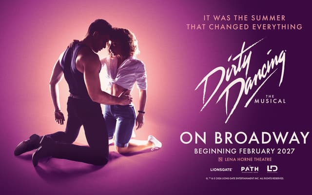 Johnny and Baby in the Broadway artwork for Dirty Dancing: The Musical
