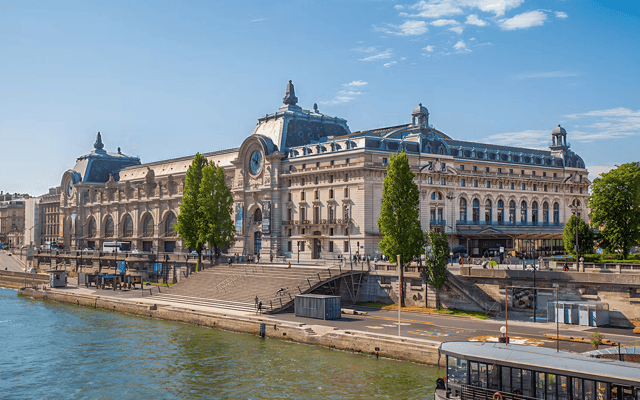 The great clock and sculpture hall inside the Musee d'Orsay in Paris
