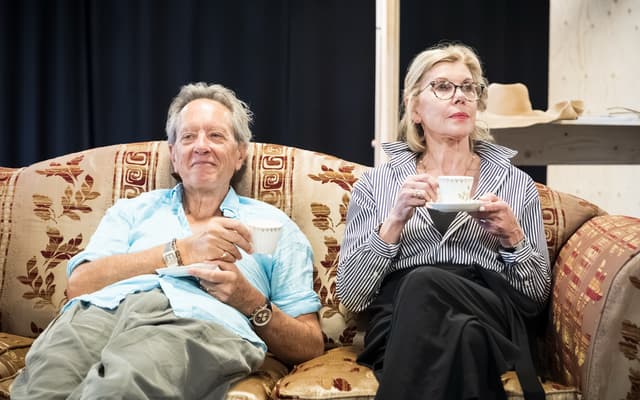 Richard E. Grant and Christine Baranski in rehearsals for Hay Fever at Wyndham's Theatre