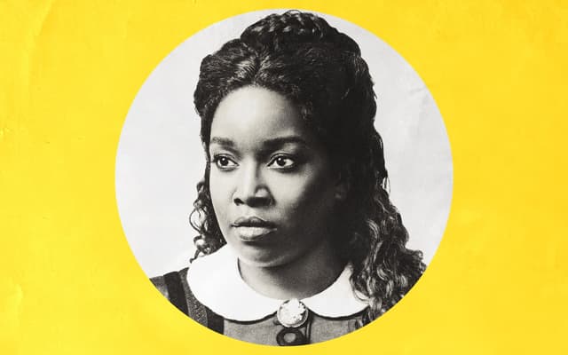 Lolly Adefope in character as Mary Todd Lincoln in Oh, Mary! at the Trafalgar Theatre