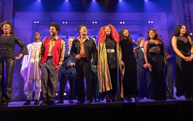 The company of I'm Every Woman: The Chaka Khan Musical on stage at Troubadour Wembley Park Theatre. Photo by Piers Allardyce