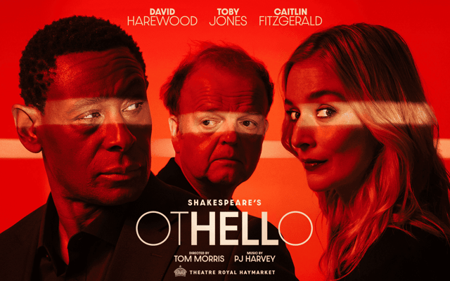 David Harewood, Toby Jones and Caitlin FitzGerald in Othello at London's Theatre Royal Haymarket